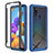 Carcasa Bumper Funda Silicona Transparente 360 Grados ZJ1 para Samsung Galaxy A21s Azul