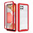 Carcasa Bumper Funda Silicona Transparente 360 Grados ZJ1 para Samsung Galaxy A42 5G Rojo