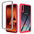 Carcasa Bumper Funda Silicona Transparente 360 Grados ZJ1 para Samsung Galaxy A70S Rosa Roja