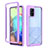 Carcasa Bumper Funda Silicona Transparente 360 Grados ZJ1 para Samsung Galaxy A71 4G A715 Purpura Claro