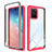 Carcasa Bumper Funda Silicona Transparente 360 Grados ZJ1 para Samsung Galaxy S10 Lite Rosa Roja