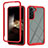 Carcasa Bumper Funda Silicona Transparente 360 Grados ZJ1 para Samsung Galaxy S24 5G Rojo