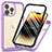 Carcasa Bumper Funda Silicona Transparente 360 Grados ZJ3 para Apple iPhone 15 Pro Max Purpura Claro