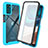 Carcasa Bumper Funda Silicona Transparente 360 Grados ZJ3 para Motorola Moto G42 Azul Cielo