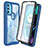 Carcasa Bumper Funda Silicona Transparente 360 Grados ZJ3 para Motorola Moto G71 5G Azul