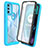 Carcasa Bumper Funda Silicona Transparente 360 Grados ZJ3 para Motorola Moto G71 5G Azul Cielo