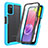 Carcasa Bumper Funda Silicona Transparente 360 Grados ZJ3 para Samsung Galaxy A03s Azul Cielo