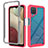 Carcasa Bumper Funda Silicona Transparente 360 Grados ZJ3 para Samsung Galaxy A12 5G Rosa Roja