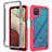 Carcasa Bumper Funda Silicona Transparente 360 Grados ZJ3 para Samsung Galaxy A12 Nacho Rosa Roja