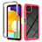 Carcasa Bumper Funda Silicona Transparente 360 Grados ZJ3 para Samsung Galaxy A22s 5G Rosa Roja