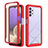 Carcasa Bumper Funda Silicona Transparente 360 Grados ZJ3 para Samsung Galaxy A32 5G Rojo