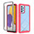 Carcasa Bumper Funda Silicona Transparente 360 Grados ZJ3 para Samsung Galaxy A72 4G Rosa Roja