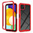 Carcasa Bumper Funda Silicona Transparente 360 Grados ZJ3 para Samsung Galaxy F42 5G Rojo