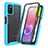 Carcasa Bumper Funda Silicona Transparente 360 Grados ZJ3 para Samsung Galaxy M02s Azul Cielo