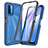 Carcasa Bumper Funda Silicona Transparente 360 Grados ZJ3 para Xiaomi Redmi 9 Power Azul