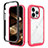 Carcasa Bumper Funda Silicona Transparente 360 Grados ZJ4 para Apple iPhone 16 Pro Max Rosa Roja