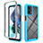 Carcasa Bumper Funda Silicona Transparente 360 Grados ZJ4 para Motorola Moto G13 Azul Cielo