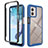 Carcasa Bumper Funda Silicona Transparente 360 Grados ZJ4 para Motorola Moto G53 5G Azul