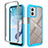 Carcasa Bumper Funda Silicona Transparente 360 Grados ZJ4 para Motorola Moto G53 5G Azul Cielo