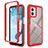 Carcasa Bumper Funda Silicona Transparente 360 Grados ZJ4 para Motorola Moto G53 5G Rojo