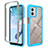 Carcasa Bumper Funda Silicona Transparente 360 Grados ZJ4 para Motorola Moto G53j 5G Azul Cielo