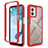 Carcasa Bumper Funda Silicona Transparente 360 Grados ZJ4 para Motorola Moto G53y 5G Rojo