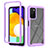 Carcasa Bumper Funda Silicona Transparente 360 Grados ZJ4 para Samsung Galaxy A03s Purpura Claro