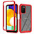 Carcasa Bumper Funda Silicona Transparente 360 Grados ZJ4 para Samsung Galaxy A03s Rojo