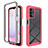 Carcasa Bumper Funda Silicona Transparente 360 Grados ZJ4 para Samsung Galaxy A13 4G Rosa Roja