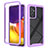 Carcasa Bumper Funda Silicona Transparente 360 Grados ZJ4 para Samsung Galaxy A24 4G Purpura Claro