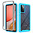 Carcasa Bumper Funda Silicona Transparente 360 Grados ZJ4 para Samsung Galaxy A72 5G Azul Cielo