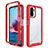 Carcasa Bumper Funda Silicona Transparente 360 Grados ZJ4 para Xiaomi Redmi Note 10S 4G Rojo