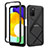 Carcasa Bumper Funda Silicona Transparente 360 Grados ZJ5 para Samsung Galaxy A03s Negro