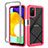 Carcasa Bumper Funda Silicona Transparente 360 Grados ZJ5 para Samsung Galaxy A03s Rosa Roja