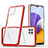 Carcasa Bumper Funda Silicona Transparente Espejo MQ1 para Samsung Galaxy A22s 5G Rojo
