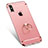 Carcasa Bumper Lujo Marco de Metal y Plastico con Anillo de dedo Soporte F02 para Apple iPhone X Oro Rosa