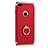 Carcasa Bumper Lujo Marco de Metal y Plastico con Anillo de dedo Soporte para Apple iPhone 7 Plus Rojo