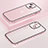 Carcasa Bumper Lujo Marco de Metal y Plastico Funda Bling-Bling LF1 para Apple iPhone 14 Oro Rosa