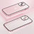 Carcasa Bumper Lujo Marco de Metal y Plastico Funda Bling-Bling LF1 para Apple iPhone 14 Plus Oro Rosa