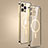 Carcasa Bumper Lujo Marco de Metal y Plastico Funda con Mag-Safe Magnetic JL3 para Apple iPhone 13 Pro Max Oro