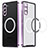 Carcasa Bumper Lujo Marco de Metal y Plastico Funda con Mag-Safe Magnetic LK1 para Samsung Galaxy S24 Plus 5G Morado