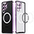 Carcasa Bumper Lujo Marco de Metal y Plastico Funda con Mag-Safe Magnetic LK2 para Samsung Galaxy S23 Ultra 5G Morado