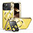 Carcasa Bumper Lujo Marco de Metal y Plastico Funda con Mag-Safe Magnetic LK4 para Apple iPhone 13 Oro