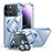 Carcasa Bumper Lujo Marco de Metal y Plastico Funda con Mag-Safe Magnetic LK4 para Apple iPhone 14 Pro Max Azul