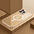 Carcasa Bumper Lujo Marco de Metal y Plastico Funda con Mag-Safe Magnetic QC3 para Apple iPhone 15 Pro Oro