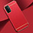 Carcasa Bumper Lujo Marco de Metal y Plastico Funda P02 para Oppo A54 5G Rojo