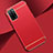 Carcasa Bumper Lujo Marco de Metal y Plastico Funda P02 para Oppo A55 5G Rojo