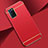 Carcasa Bumper Lujo Marco de Metal y Plastico Funda T01 para Oppo A52 Rojo
