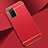 Carcasa Bumper Lujo Marco de Metal y Plastico Funda T01 para Oppo A92 Rojo