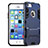 Carcasa Bumper Silicona Mate con Soporte para Apple iPhone 5S Azul